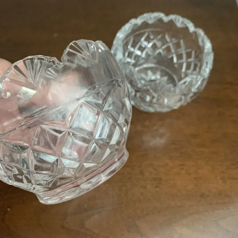 Bohemia Lot of 2 Crystal Votive Candle Holder Bud Vase Czech Republic 24% Lead